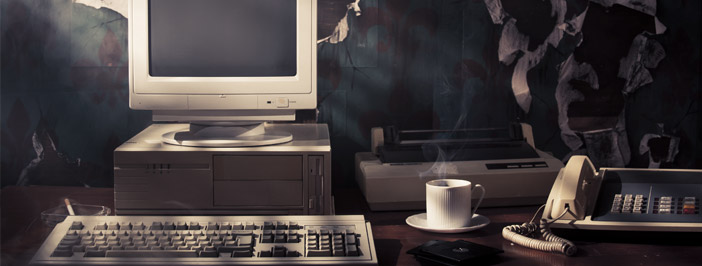 Vintage office technology in need of a technical support specialist